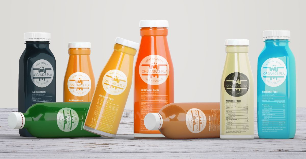 Colourful bottled health drinks for a Singapore wellness brand.